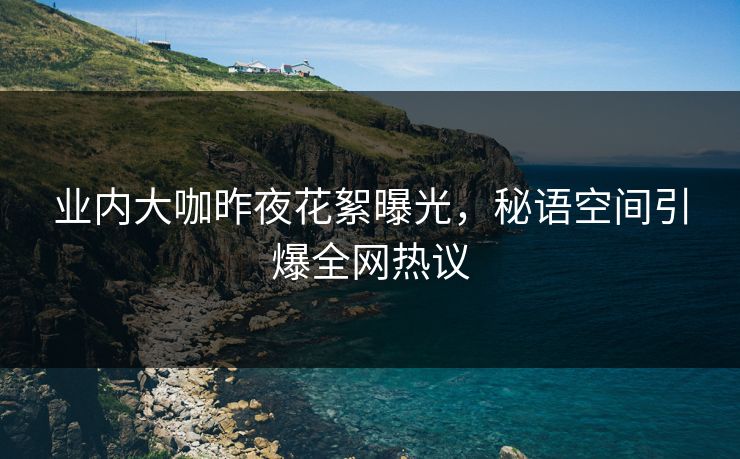 业内大咖昨夜花絮曝光，秘语空间引爆全网热议